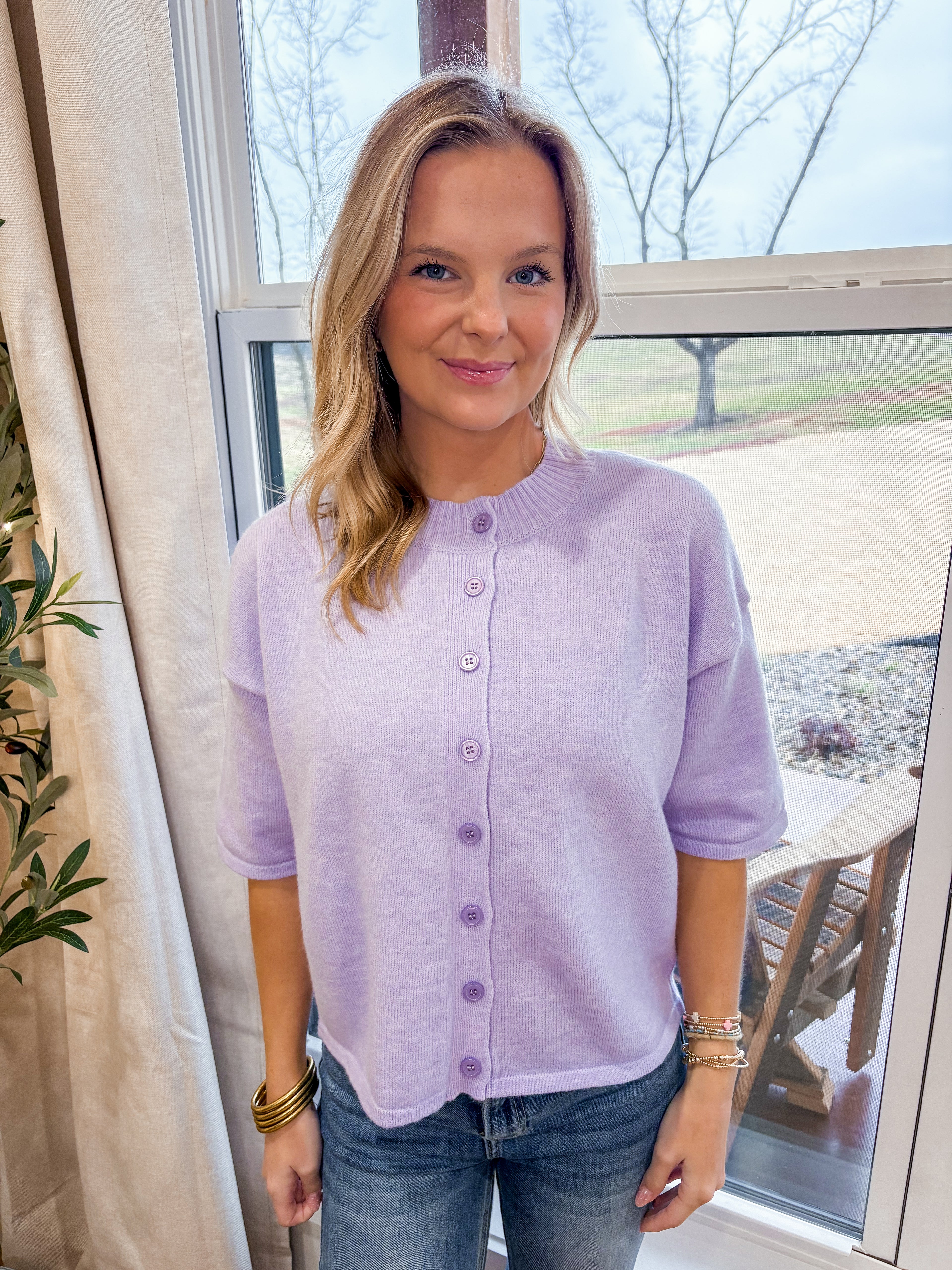 Lilac Cardigan Top