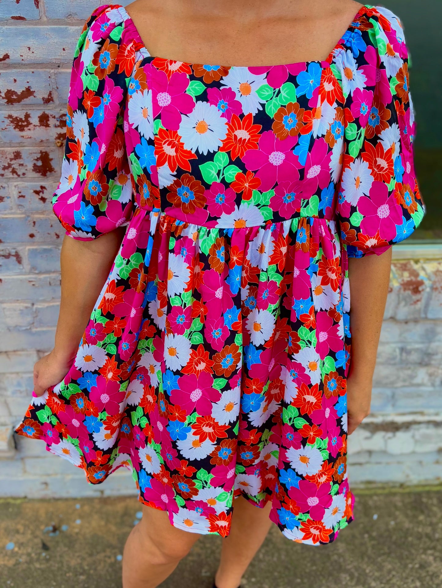 Floral Puff Sleeve Dress