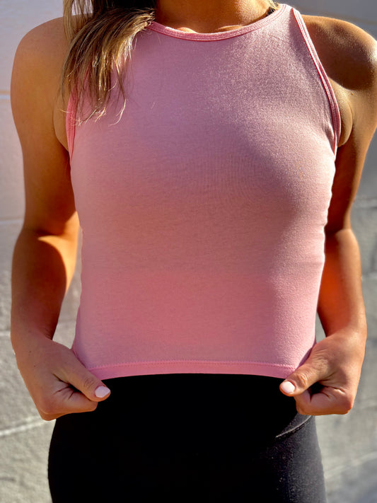 Pink Halter Crop Top