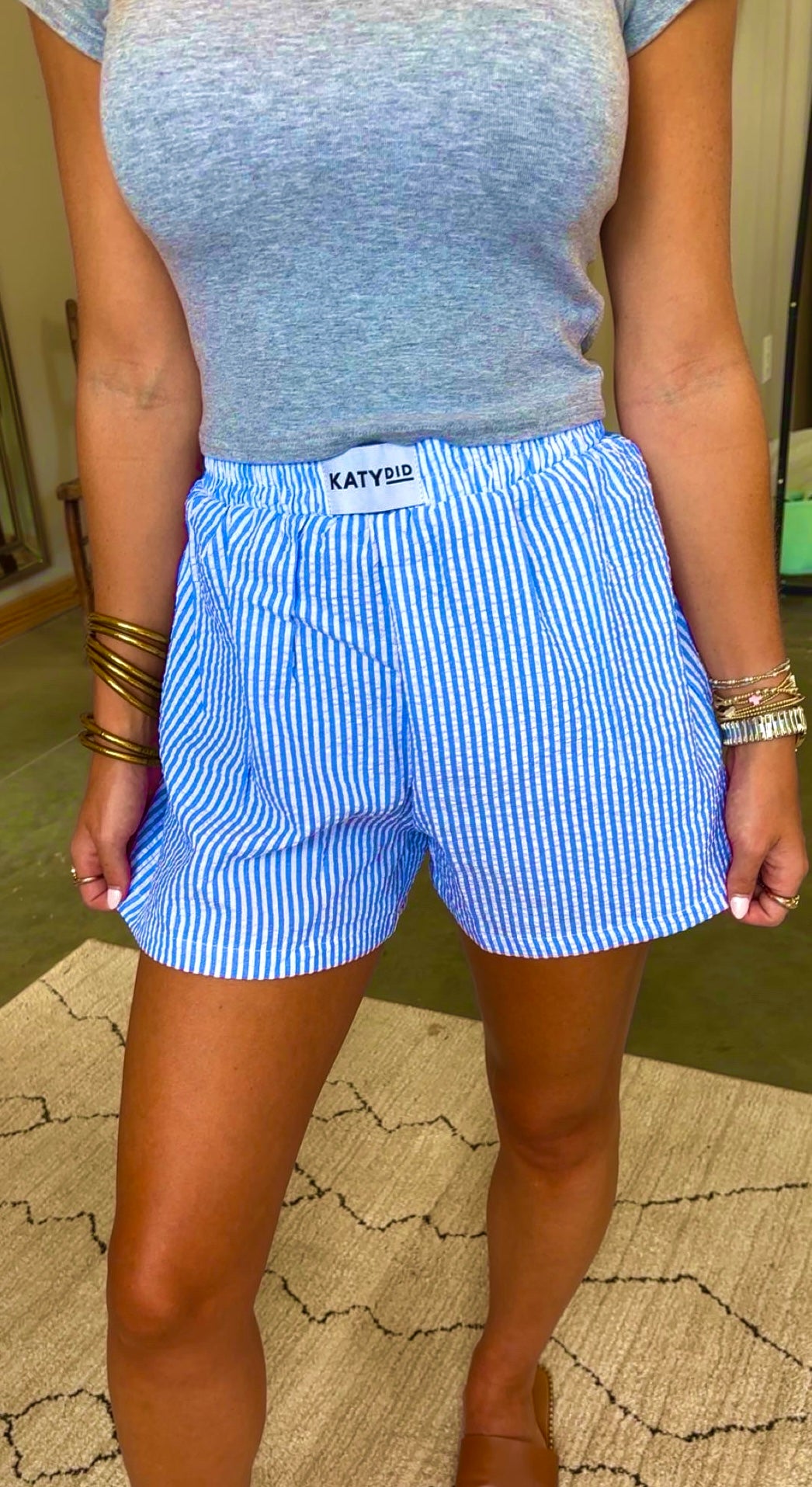 Blue Striped Boxer Shorts